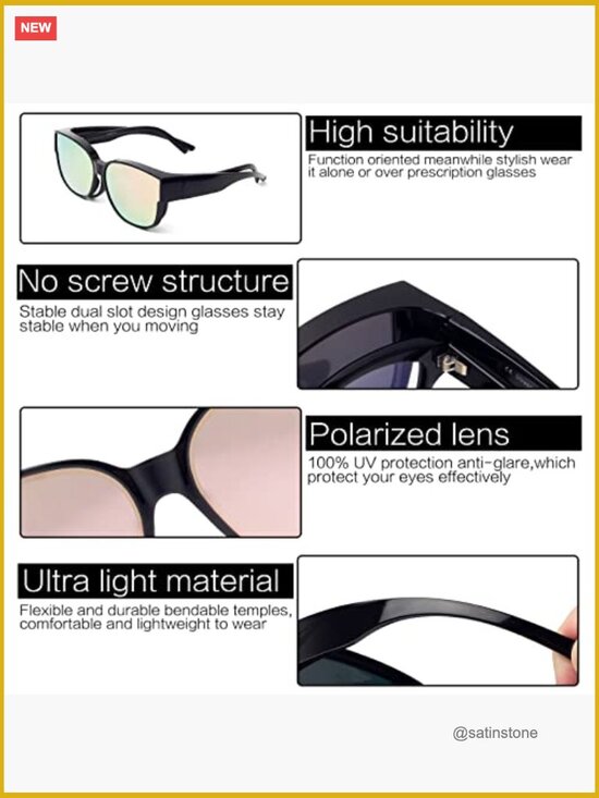 Polarized Fit Over Glasses Sunglasses UV Protection Lightweight main image 6